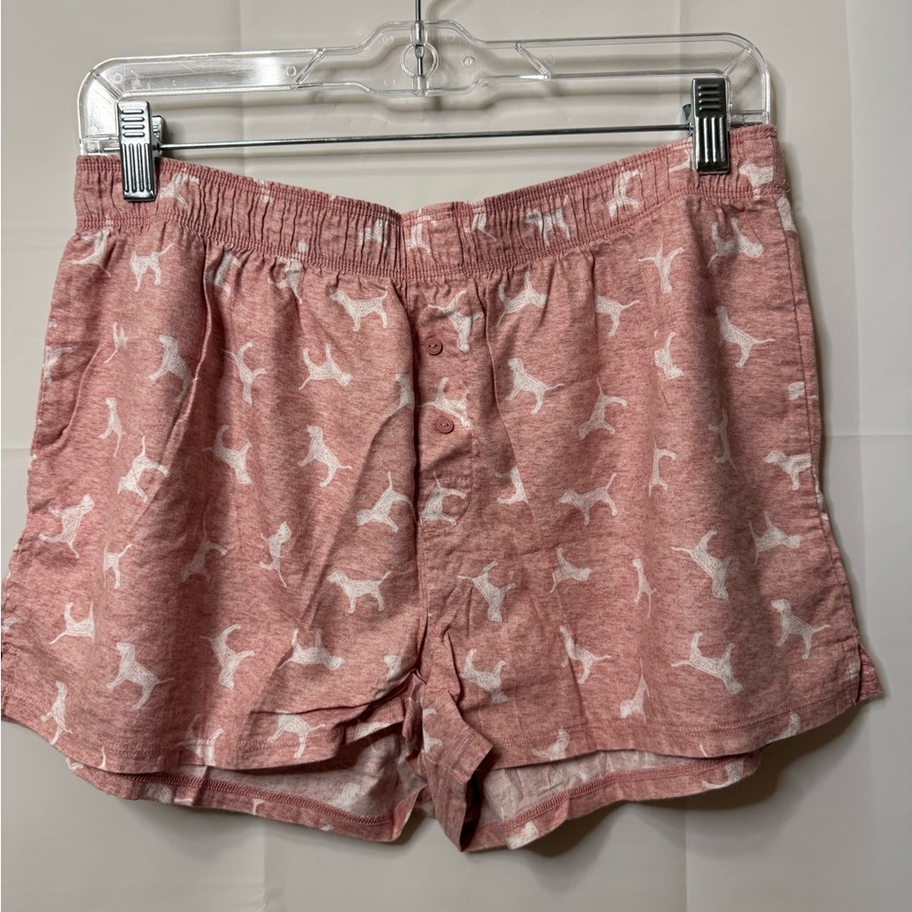 PINK White Dog Pajama Shorts